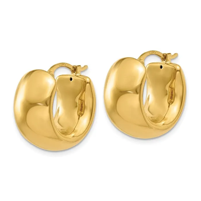 Earrings Jewelry 14k Wide Puffed Hoop Earrings