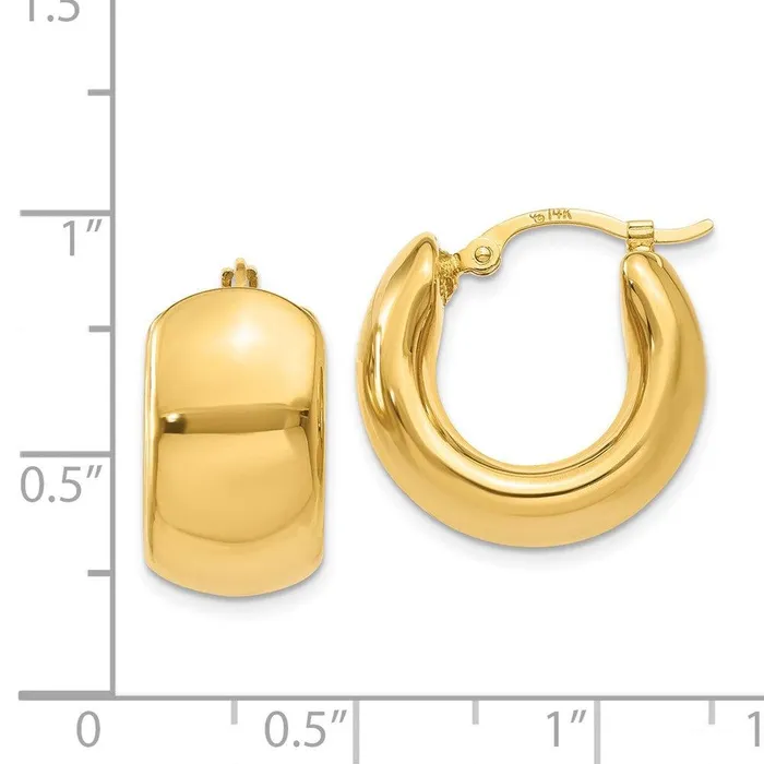 Earrings Jewelry 14k Wide Puffed Hoop Earrings
