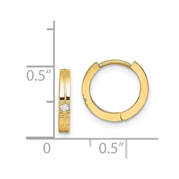 Earrings Jewelry Madi K Kids 14k CZ Hinged Hoop Earrings