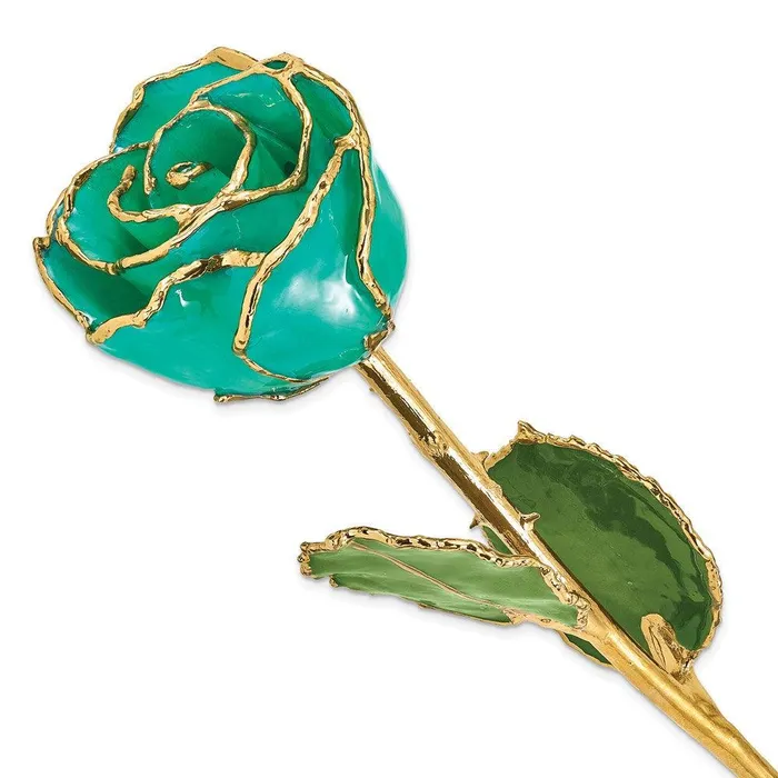 Earrings Lacquer Dipped Gold Trim Monet Green Rose Jewelry