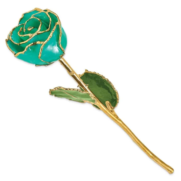 Earrings Lacquer Dipped Gold Trim Monet Green Rose Jewelry