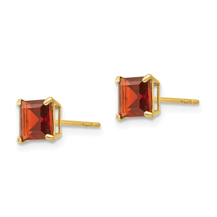 Earrings Madi K Kids 14k Garnet 5mm Square Post Earrings Jewelry