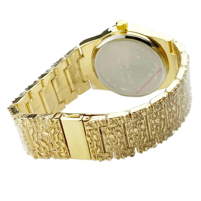 Earrings Mens Gold Finish Nugget Design Gold Nugget Watch Bling Cartel Admin
