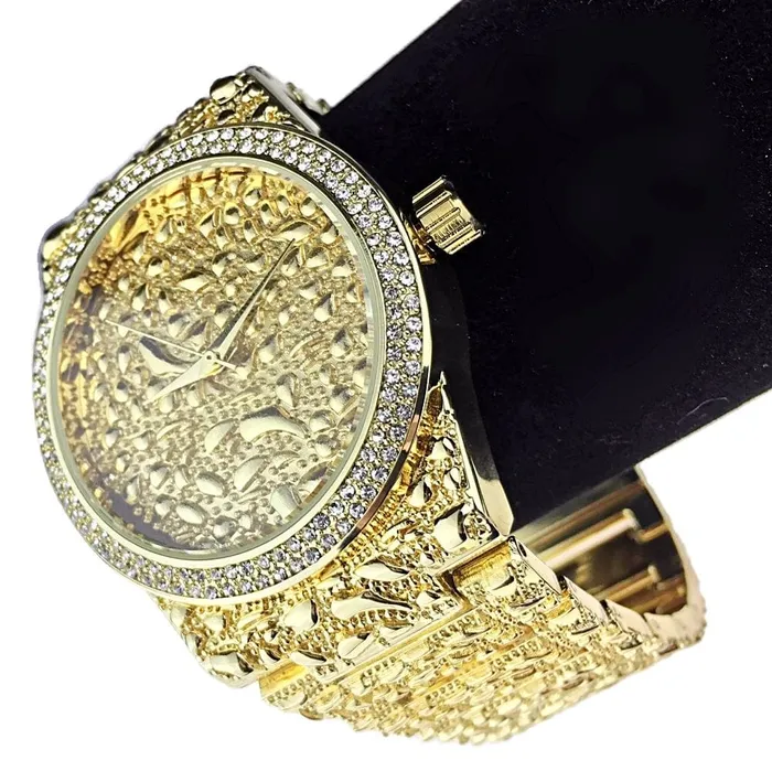 Earrings Mens Gold Finish Nugget Design Gold Nugget Watch Bling Cartel Admin