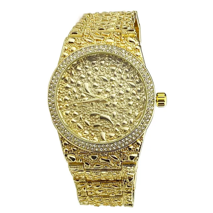 Earrings Mens Gold Finish Nugget Design Gold Nugget Watch Bling Cartel Admin