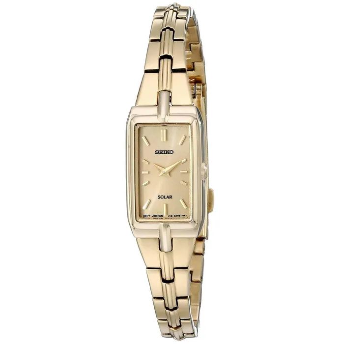 Earrings Seiko Seiko SUP276 Womens Solar Core Gold Tone Dial Yellow Gold Steel Quartz Watch