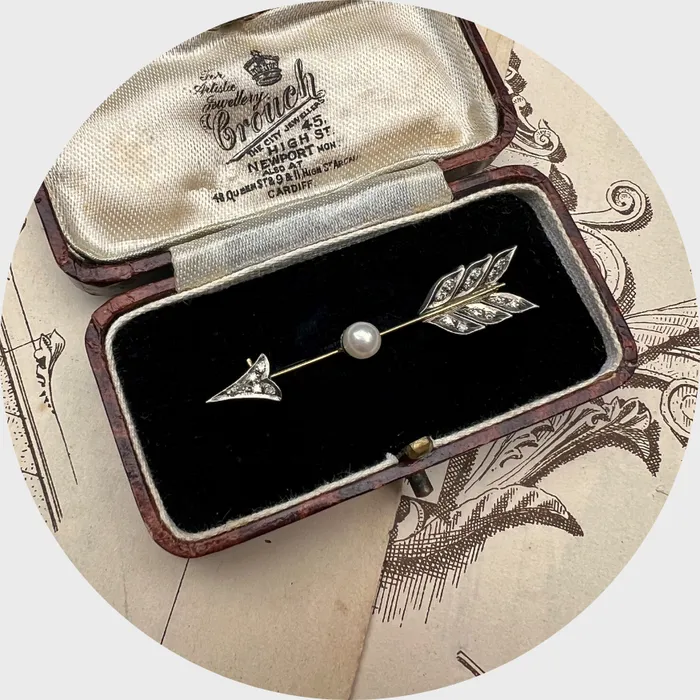 Earrings Victorian Pearl Diamond Arrow Brooch 21stfinds
