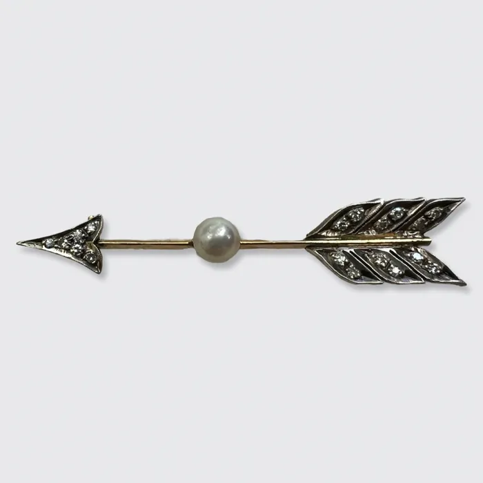 Earrings Victorian Pearl Diamond Arrow Brooch 21stfinds