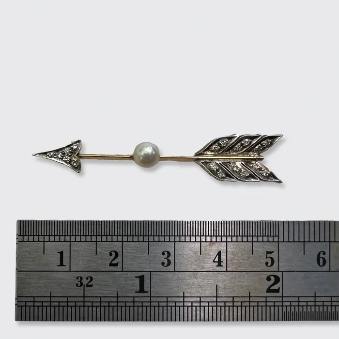 Earrings Victorian Pearl Diamond Arrow Brooch 21stfinds