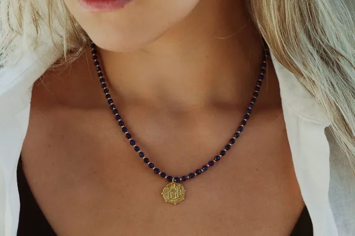 Earthly Abundance Jewelry Necklaces Lapis lazuli Greek Necklace