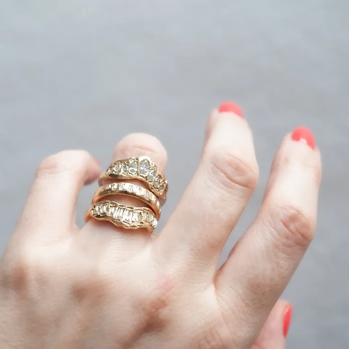 Ellis Mhairi Cameron Rings LX Icy White Baguette Diamond Scatter Band