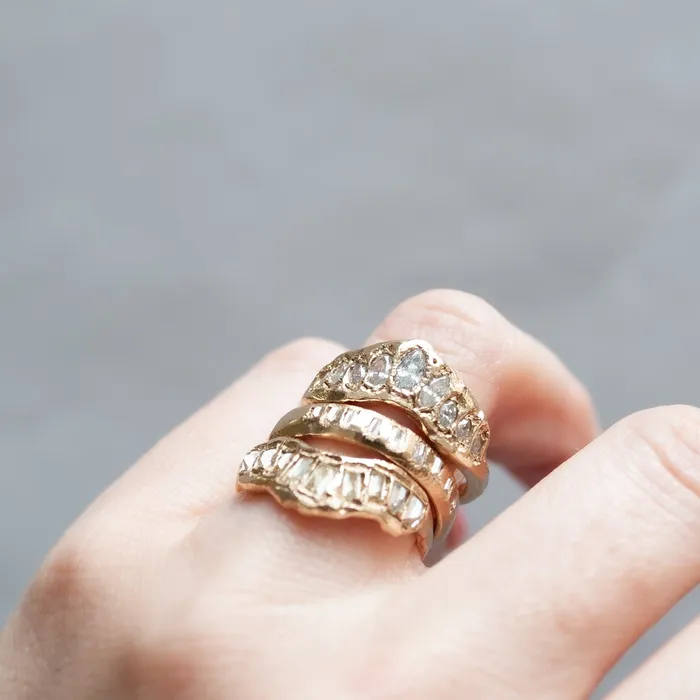 Ellis Mhairi Cameron Rings LX Icy White Baguette Diamond Scatter Band