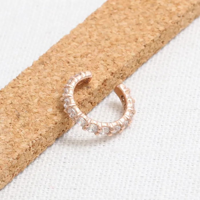 from J Shop Earrings Diamond Prongs Ear Cuff