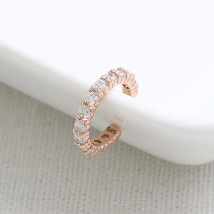 from J Shop Earrings Diamond Prongs Ear Cuff