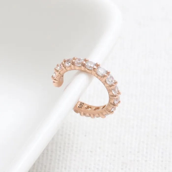from J Shop Earrings Diamond Prongs Ear Cuff
