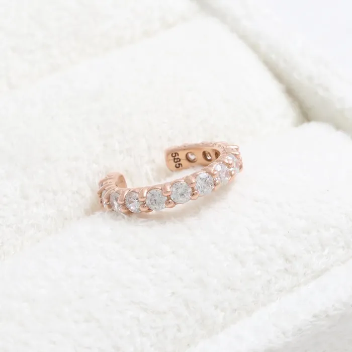 from J Shop Earrings Diamond Prongs Ear Cuff