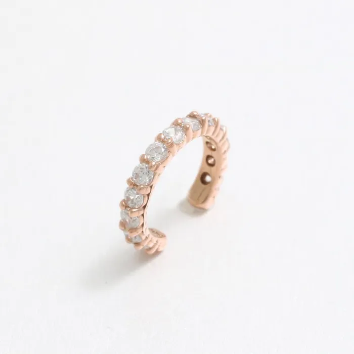 from J Shop Earrings Diamond Prongs Ear Cuff