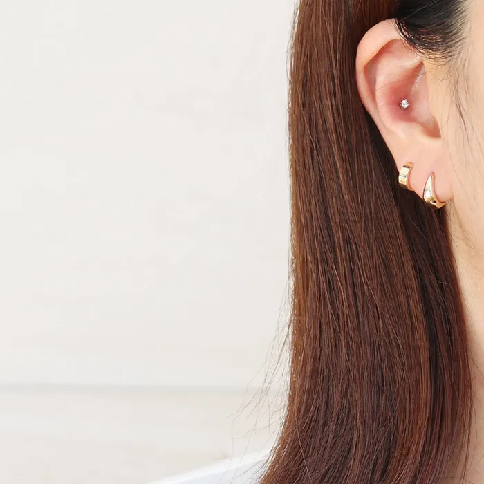 from J Shop Small Flat Huggie Earrings Earrings