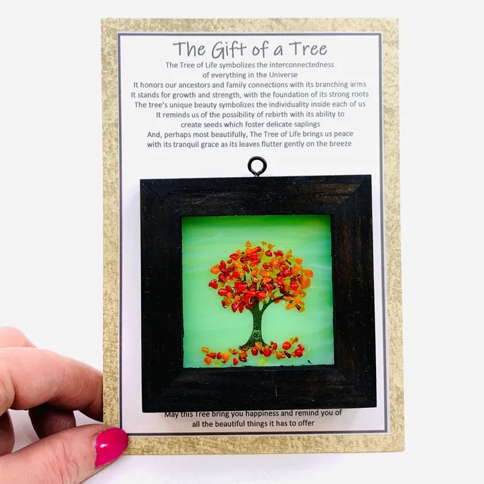 Fused Glass Tree of Life Shadow Box 202 Glimmer Glass Gifts Necklaces