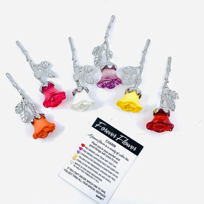 GANZ Charm Necklaces The Forever Flower Pocket Charm 130 White New Beginnings