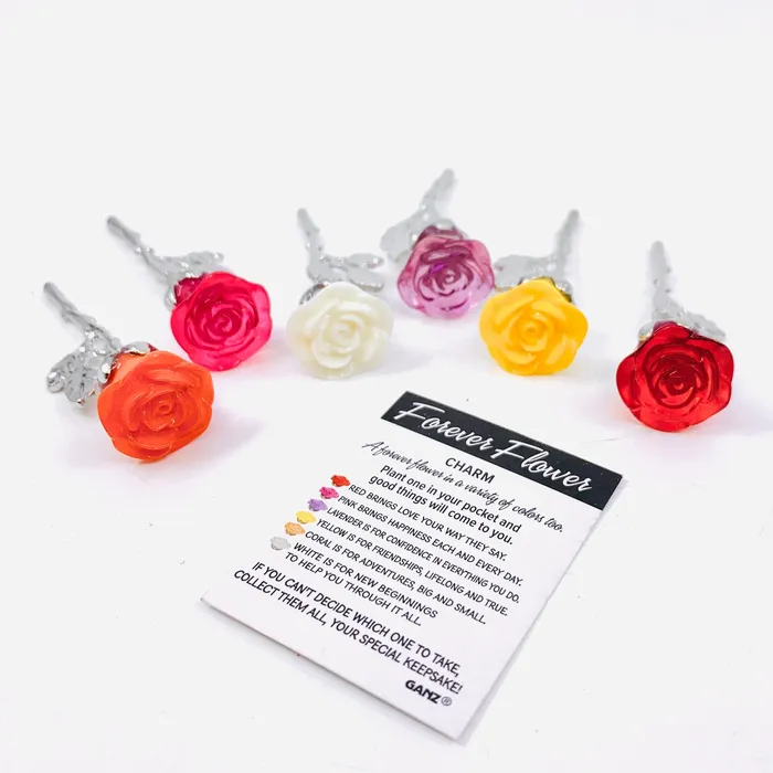 GANZ Charm Necklaces The Forever Flower Pocket Charm 130 White New Beginnings