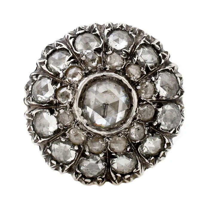 Georgian Double Halo Ring Antique Vintage Jewelry Rings
