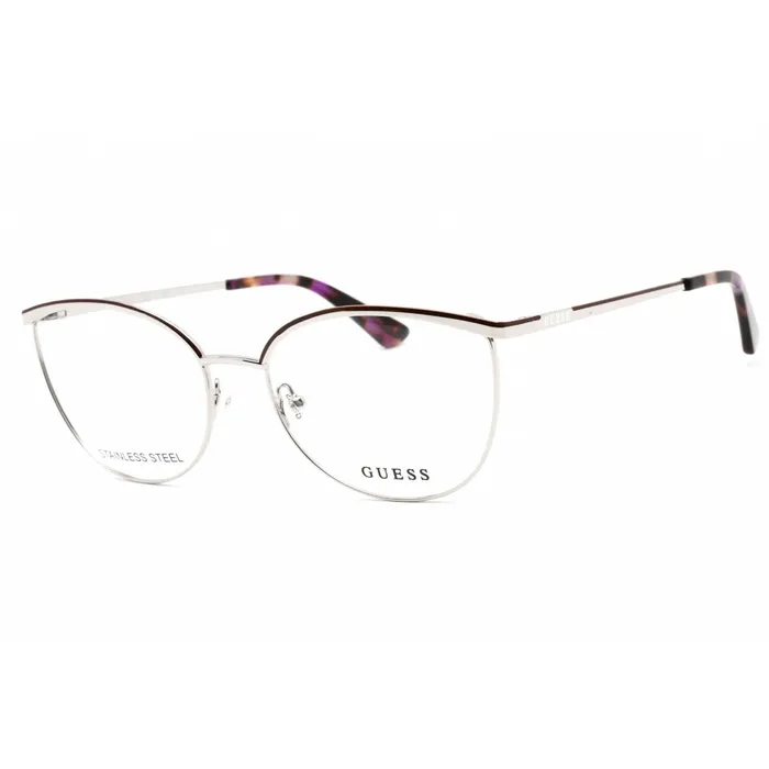 Guess Womens Eyeglasses Full Rim Cat Eye BordeauxSilver Metal Frame GU2879 071 GUESS Earrings
