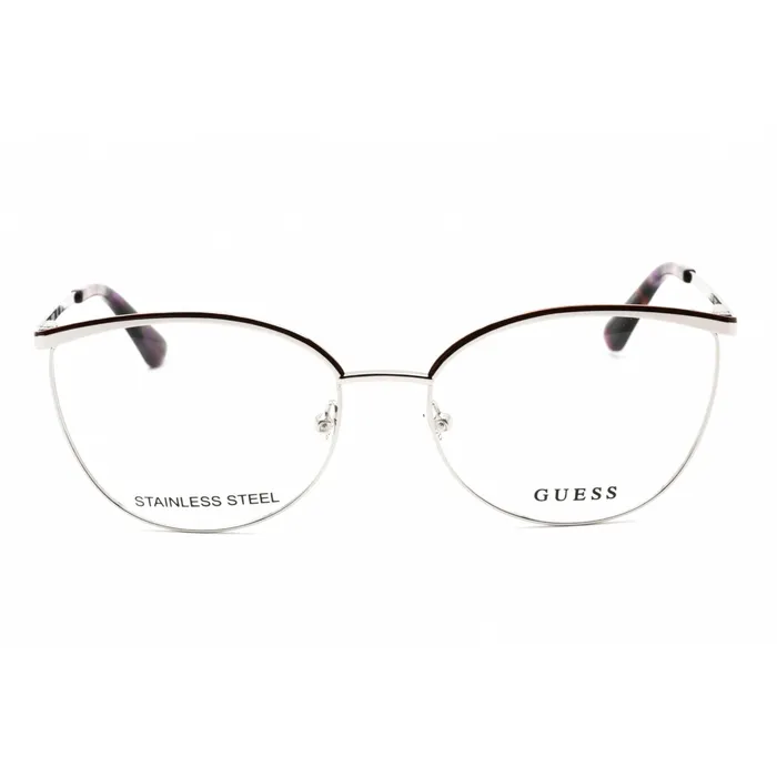 Guess Womens Eyeglasses Full Rim Cat Eye BordeauxSilver Metal Frame GU2879 071 GUESS Earrings