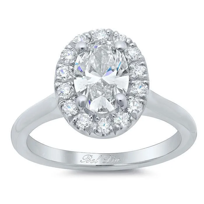 Halo Ring Setting for an Oval Diamond or Moissanite deBebians Rings