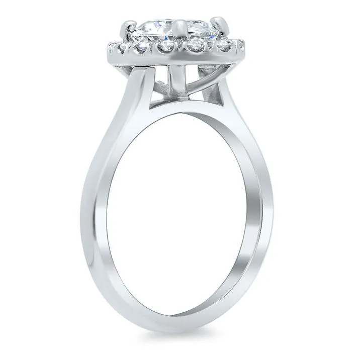 Halo Ring Setting for an Oval Diamond or Moissanite deBebians Rings