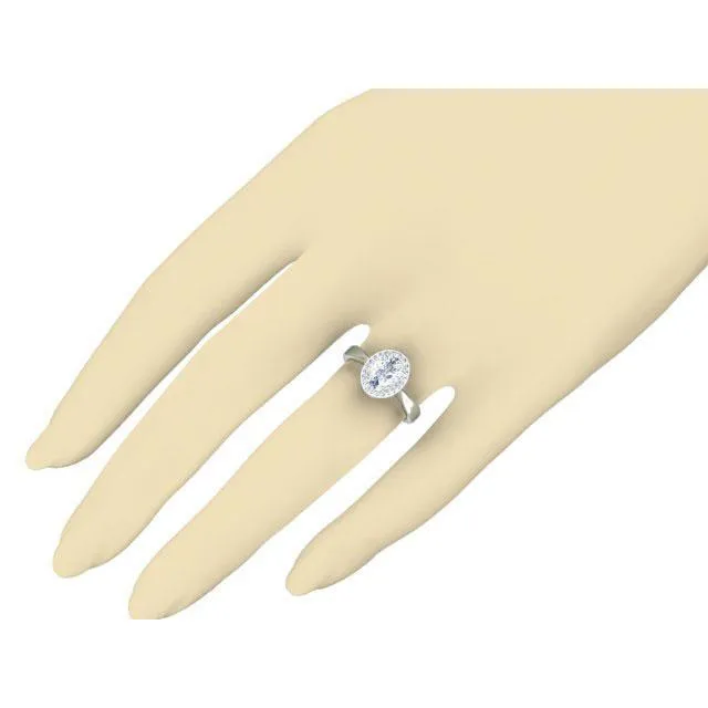 Halo Ring Setting for an Oval Diamond or Moissanite deBebians Rings