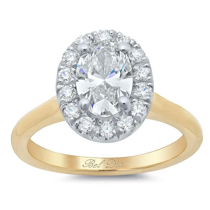 Halo Ring Setting for an Oval Diamond or Moissanite deBebians Rings