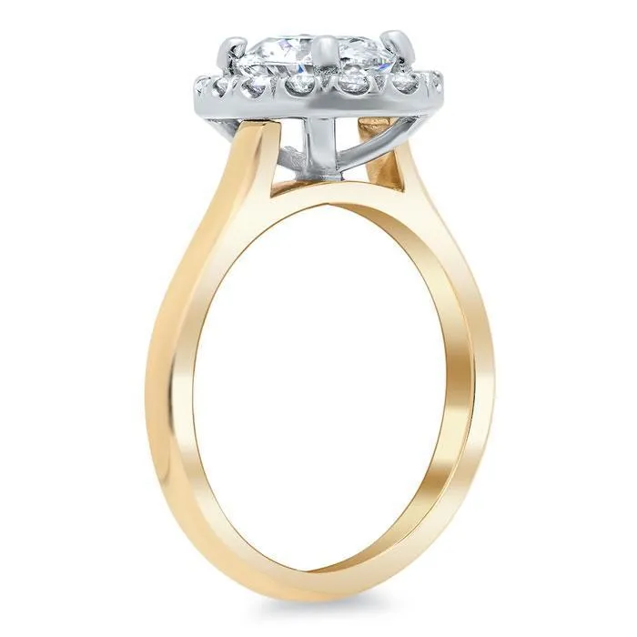 Halo Ring Setting for an Oval Diamond or Moissanite deBebians Rings