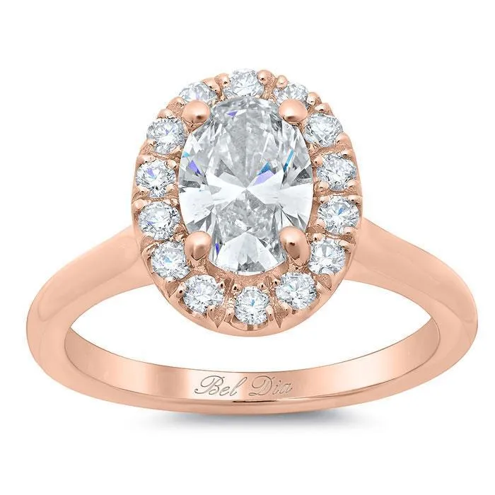 Halo Ring Setting for an Oval Diamond or Moissanite deBebians Rings
