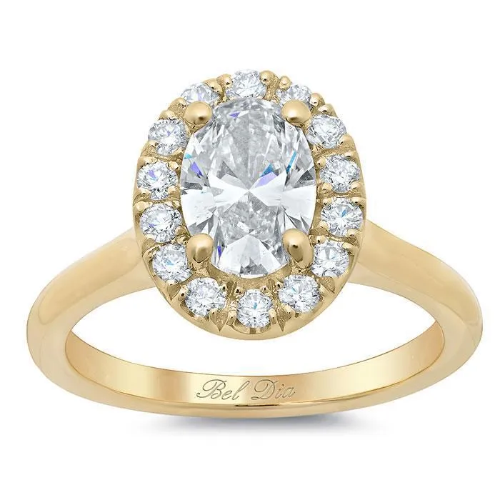 Halo Ring Setting for an Oval Diamond or Moissanite deBebians Rings