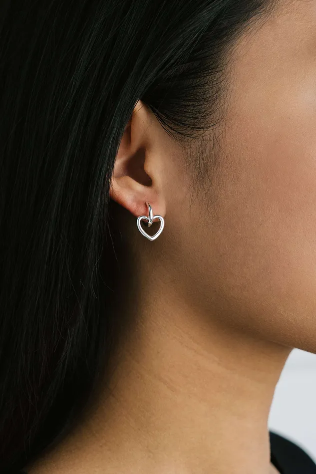 Heart Earrings Silver KTY Earrings