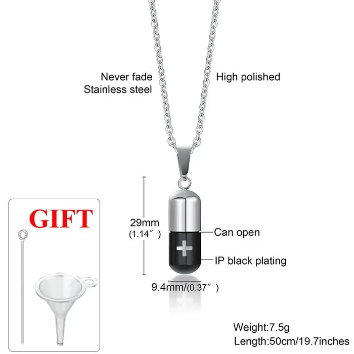 Hollow Pill Urn Necklace VVS Jewelry Necklaces