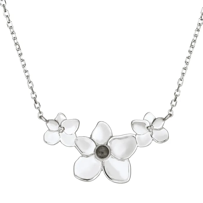 Hydrangea Cluster Cremation Necklace in Sterling Silver closebymejewelry Necklaces