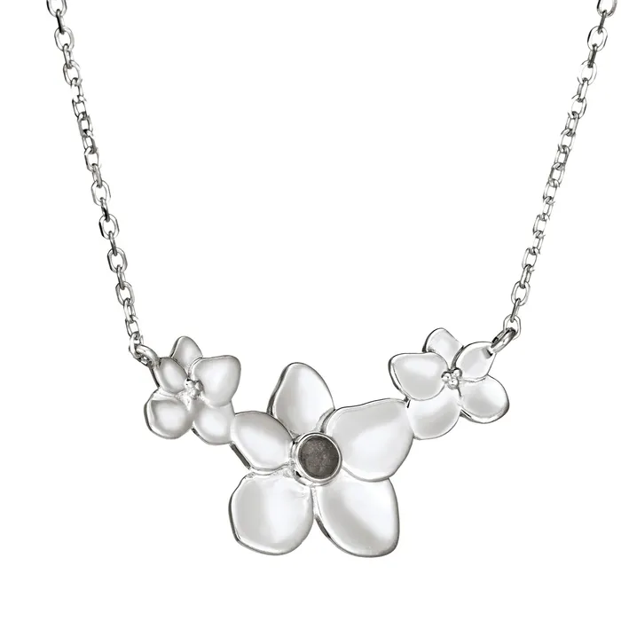 Hydrangea Cluster Cremation Necklace in Sterling Silver closebymejewelry Necklaces