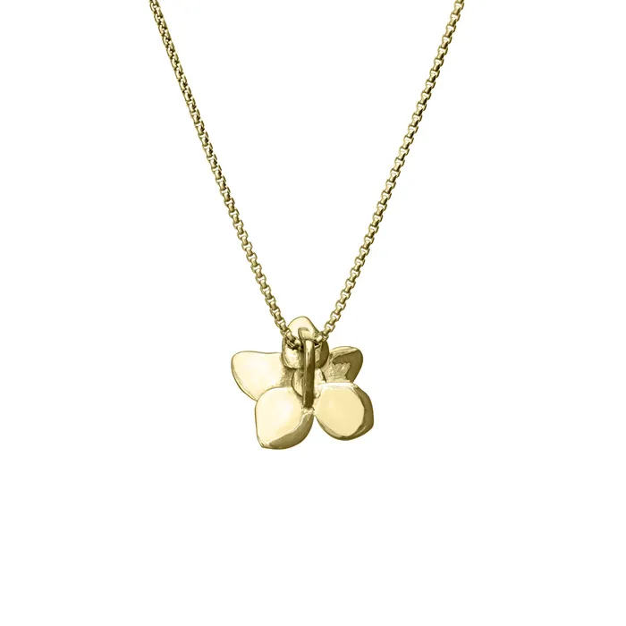 Hydrangea Cremation Necklace in 14K Yellow Gold closebymejewelry Necklaces