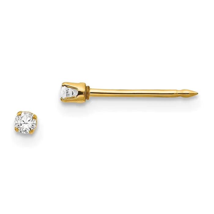 Inverness 14k 2mm CZ Earrings Jewelry Earrings