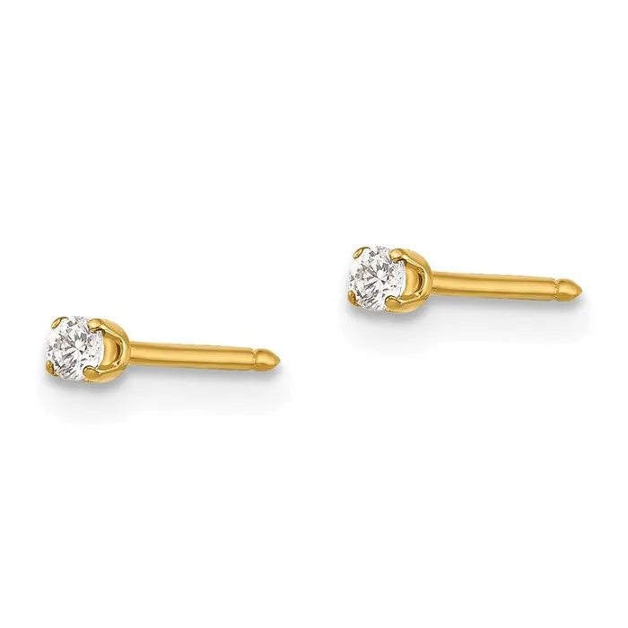 Inverness 14k 2mm CZ Earrings Jewelry Earrings