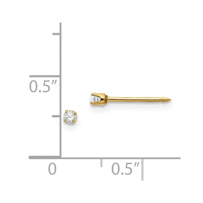 Inverness 14k 2mm CZ Earrings Jewelry Earrings