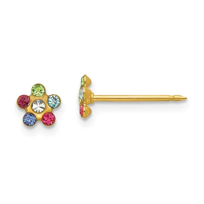 Inverness 14k Flower Multicolor Crystal Earrings Jewelry Earrings