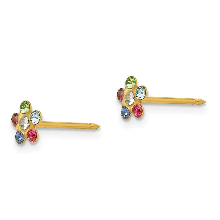 Inverness 14k Flower Multicolor Crystal Earrings Jewelry Earrings