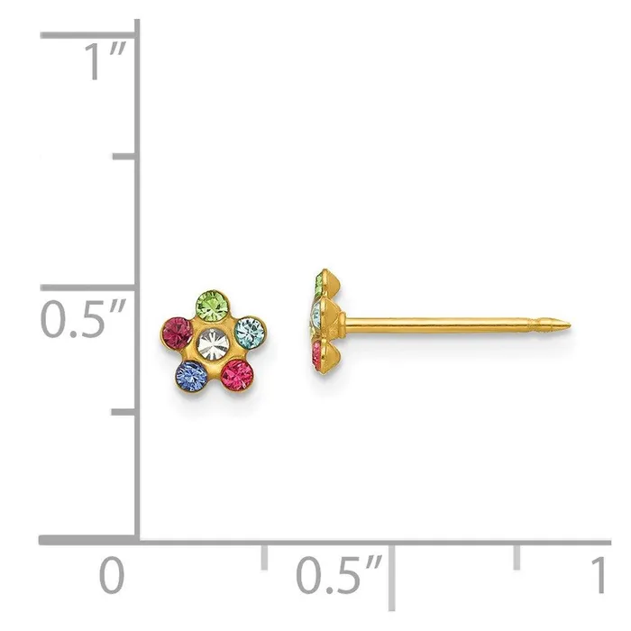 Inverness 14k Flower Multicolor Crystal Earrings Jewelry Earrings