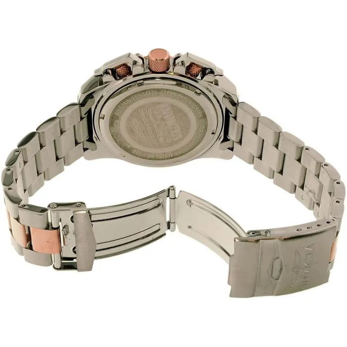 Invicta 21956 Mens Pro Diver Chronograph Rose Gold Dial Two Tone Bracelet Quartz Watch Invicta Bracelets