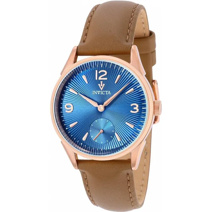 Invicta Boys Watch Vintage Japanese Quartz Blue Dial Genuine Leather Strap 37079 Invicta Watches