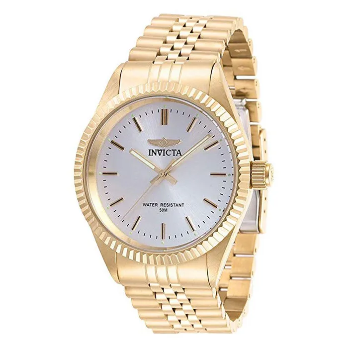Invicta Bracelets Invicta 29384 Mens Specialty Silver Dial Yellow Gold Bracelet Watch