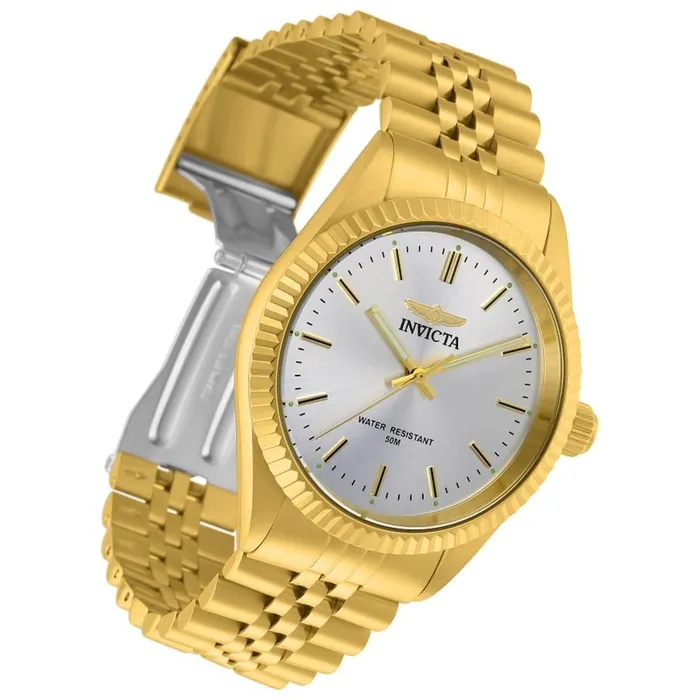 Invicta Bracelets Invicta 29384 Mens Specialty Silver Dial Yellow Gold Bracelet Watch